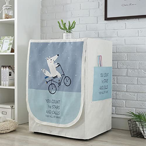 Housse de Lave-Linge/Protection de Lave-Linge à Chargement Frontal pour Lave-Linge à Chargement Frontal-Protection Solaire, Grand Ours Blanc, épaisseur 65 * Largeur 60 Hauteur 85 cm