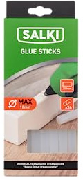 SALKI Transparente Universal-Heißklebesticks (12 mm Durchmesser) für SALKI Heißklebepistolen, 0,5 kg Packung