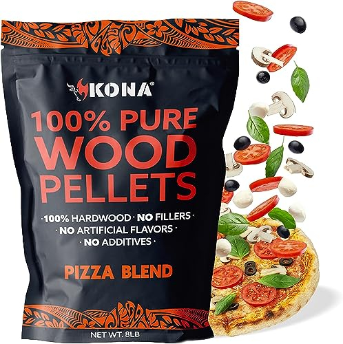 Kona Pizza-Räucher-Pellets, für Ninja-Holzfeuer-Pizzaöfen, 100 % natürliches Hartholz – reichhaltiger Rauchgeschmack – ideal für Pizzaöfen, Smoker und Räucherröhren – 3,6 kg