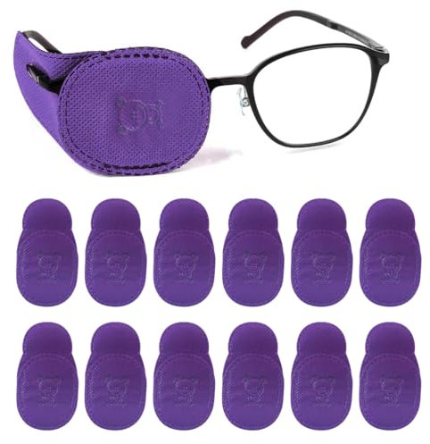 12 Pièces Cache Oeil pour Lunettes Réutilisable Cache Oeil pour Couvrir l'Oeil Gauche Droit Améliorer la Vision pour les Yeux Paresseux Amblyopia Strabismus