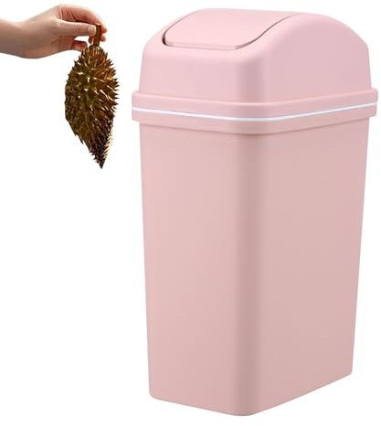 Mimoqk - Cubo de basura (10 l, cubo de basura con tapa basculante, papelera de cocina, basura antifugas, basura gruesa con tapas para mostrador de casa, salón