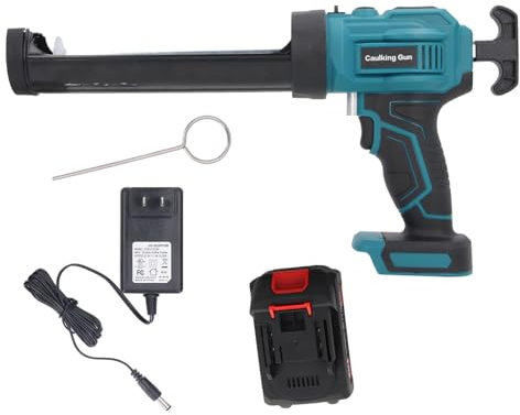 Kartuschenpistole mit 4-Gang-Einstellung, LED-Licht mit Automatischem Rückzugssystem, 20-V-Lithiumbatterie für 10OZ 300-ml-Dichtmittelkartusche (EU-Stecker)