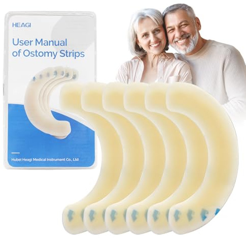 Heagimed 60PCS Stoma Barrier Strips, Skin-Friendly Hydrocolloid Skin Barrier Strips, Elastic Barrier Strips for Stoma Bag Ostomy Colostomy Ileostomy Supplies