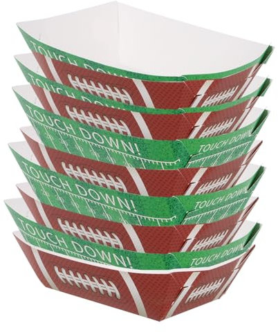 KOMBIUDA 20 Stücke Teiliges Football Party Robuste Kraftpapier Offene Würstchen Boxen Pannensichere Lebensmittel-Schalen Mit Fußball-Design Für Geburtstagsfeiern Und Sport-Events