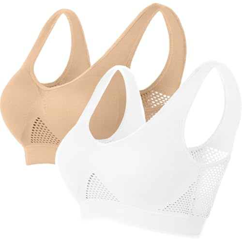 Memoryee Sujetadores Deportivos con Almohadilla para Mujer Impacto Medio Talla Plus para Pechos Grandes Push Up Sin Costuras Transpirable para Yoga Correr Top Corto