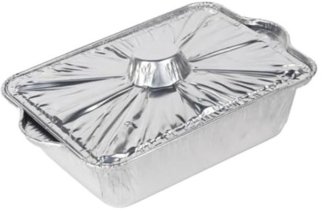 MOTHNUR Teglia in Alluminio Usa e Getta con Coperchio, Capacità 2500ml, Impilabile e Comoda da Conservare, per Barbecue e Picnic All'aperto