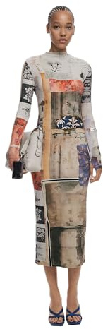 DESIGUAL ABITO LUNGO DONNA BEIGE