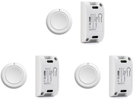Eoslcusmvl 3X Interruptor de Luz InaláMbrico para el Hogar Inteligente 433 MHz Control Remoto AC 110V 220V BotóN Pulsador del Receptor Interruptor de LáMpara del Techo del Dormitorio