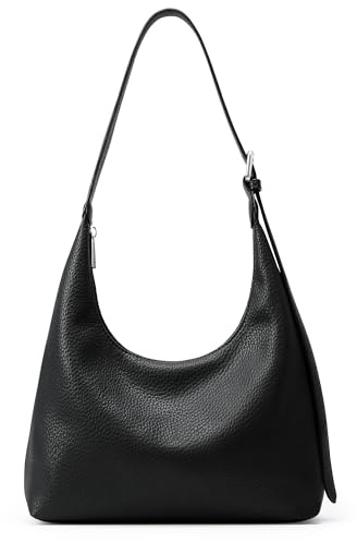 KALIDI Damen Handtasche Schultertasche PU Leder Tote Bag Vintage Hobo Tasche mit verstellbarem Gurt für Arbeit Schule Shopper Lässige täglich Schwarz