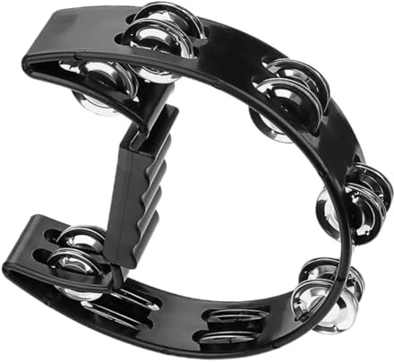 BESTonZON Ergonomisches Handtamburin mit Glöckchen Leichtes Percussion Instrument für Erwachsene Vielseitig für Party Musikunterricht und Konzerte Geeignet Komfortabler Griff