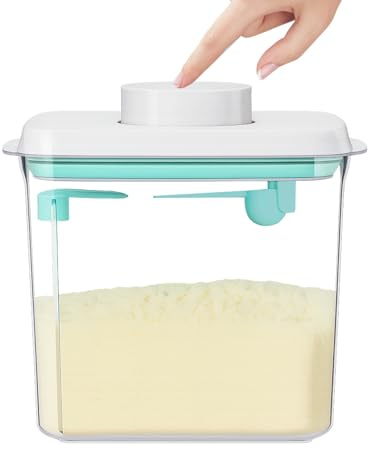 KAIYAYA Milk Powder Dispenser 1700ml, Milk Powder Storage Box Baby Food Container | Moisture-proof | Sealed Container | Portable - with Spoon, Push-Button Design, BPA-Free, Removable