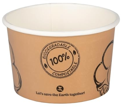VEPATIM 500 BIO Eisbecher 120 ml – 100% kompostierbar, PLA-Beschichtung | FSC | Ø 7.3 cm | kalt & heiß