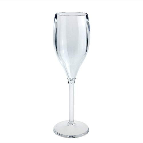 DoimoFlair Sektglas Sektkelch Sektflüte Tulpenglas Kelchglas Weinglas Weißweinglas Mehrwegglas Transparent Kunststoff Plastik Glas Camping Outdoor Set 6 Stück