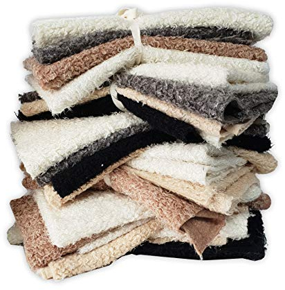 Pelzstoff,Pelziges Fleece aus Kunstschafwolle,Fat Squares-PAKET - 4 Stück pro Bündel,50x50cms Dicke Quadrate zum Basteln, Neotrims UK (Mixed Colours)