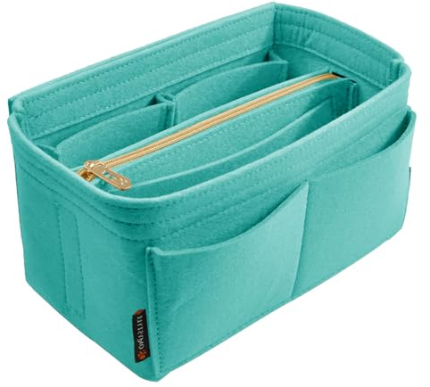 OMYSTYLE Purse Organizer Insert for Handbags, Felt Bag Organizer for Tote & Purse, Tote Bag Organizer Insert with 5 Sizes for Handbag Storage, Compatible with Neverful Speedy and More, Cyan, L