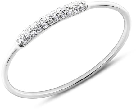 Damenring von Unique aus 585er Weißgold mit Diamanten (Größe: 52mm)