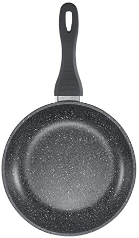 Sovereign Stone Frying Pan with Aluminium High-Tech Non-Stick Coating and Ergonimic Handles, Suitable for All hob Types Including Induction Hob (20cm)
