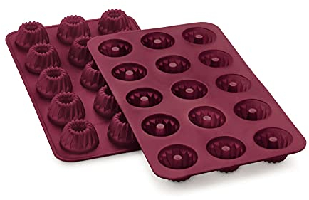 Betty Bossi Mini moule à kouglof en lot de 2 – Moule pour la préparation facile de 30 petits kouglof