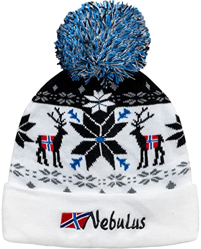 Nebulus Unisex Mütze Inverno, mit Norweger Muster, mit Bommel