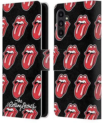 Head Case Designs Officially Licensed The Rolling Stones Tongue Classic Pattern Licks Collection Leather Wallet Case Compatible with Samsung Galaxy A13 5G (2021)