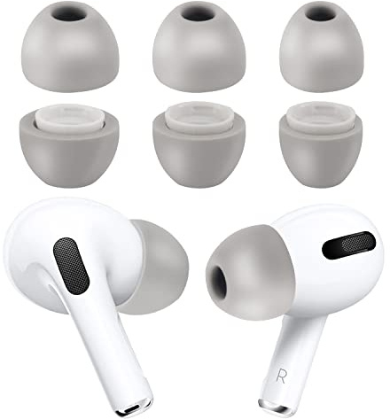 Ear Pads für AirPods Pro, Memory Foam Tips Anti-Rutsch-Ohrstöpsel Ersatz, Geräuschreduzierung, weiche Ohrhörer Tips für AirPods Pro, 3 Paar (S/M/L Grau)