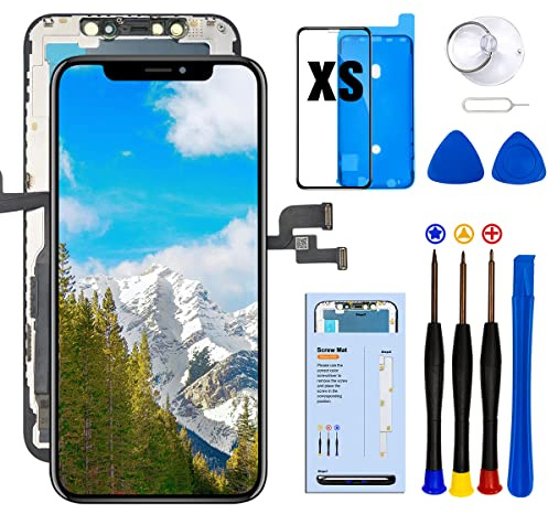 Dinow Pantalla LCD para iPhone XS Reemplazo 5.8,3D Touch Pantalla LCD digitalizador Conjunto Completo + Herramientas de reparación + Protector de Pantalla-Modello A1920, A2097, A2098, A2100