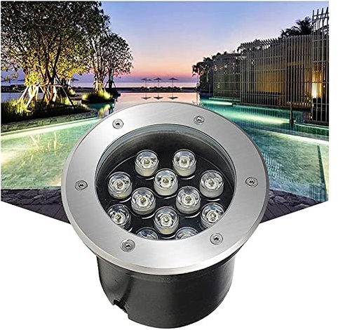 WZYJLyds Einbau LED Unterwasserscheinwerfer IP68 Wasserdicht Runde Teichbeleuchtung 24V Niederspannung Edelstahl 304 für Wasserspiele, Brunnenbecken, Teiche, Plätze, Gärten(Warmweiß,3W)