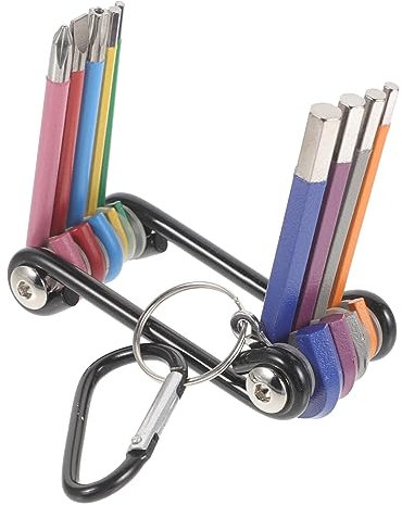 Uonlytech Juego De Llaves Plegables Para Grifos y Bañeras, Herramienta Multifuncional De Acero Pintada a Colores, Tamaño Pequeño, Adecuado Para Reparación De Bicicletas, 1 Set Portátil