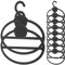 CAXUSD Organisateur De Foulards 10 PièCes, Cintre Rond Multifonctionnel pour ÉCharpes, Cravates, Ceintures, Rangement Suspendu Noir, 13cm, pour Maison Magasin