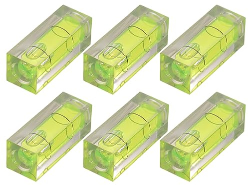 JTKREW 6 Pièces Mini Niveau À Bulle Bulle Bulle Niveau De Poche Carré Instrument De Mesure De La Qualité Petite Bulle De Niveau d'esprit pour La Mesure De L'Équilibre(15×15×40Mm)