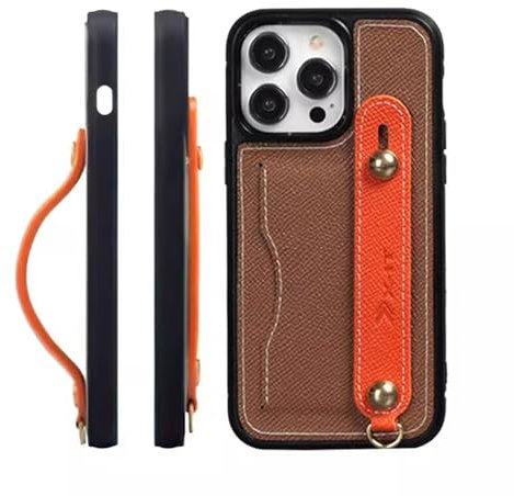 NaiiiL Fashion Phone Case, Anti -Herbst Mit Armbandriemen Für Cover Für Apple Iphone 15 Pro Max (2023) 6,7 Zoll,Braun,iphone 15