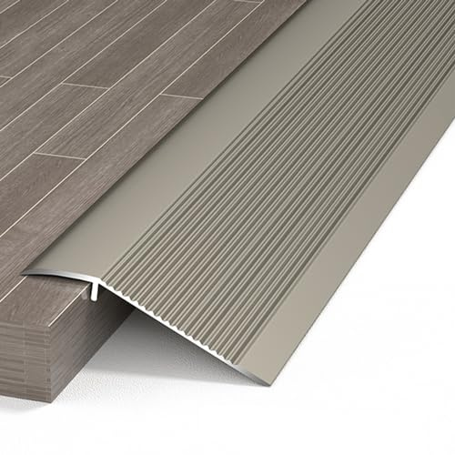 HJXGQJM Aluminium Boden Übergangsleiste, Streifenschwellenreduzierer,Abschlussprofil Alu,rutschfeste Übergangsprofil, Höhenausgleich 15-45mm, Türschwellen Leiste, Fuß-Boden-Leiste Höhen-Ausgleich