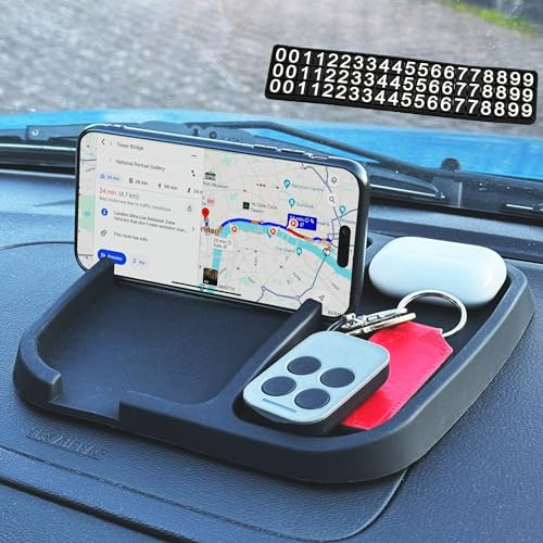 Urbify Car Phone Holder Dashboard Mat - Reusable, Eco-Friendly, Non-Slip, Washable, Fits iPhone Plus/Max, Samsung Galaxy, GPS Devices, Multi-Use for Desk and Car Dashboard