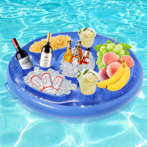 Keaistar Porte-gobelet Gonflable Flottant 8 Trous Gonflable Porte-Boissons de Grande Capacité Bar Flottant pour Piscine Piscine Party Fête Plage