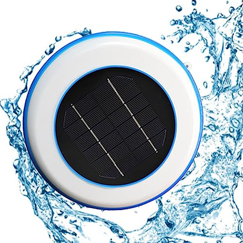 Solar Power Schwimmbadreiniger, Solar Pool Ionisator, 85% weniger Chlor, bis zu 35.000 Gal, kompatibel mit Süß- und Salzwasserpools Spas Gartenzubehör, für saubere Pools, Spas