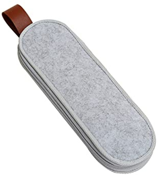 PHENOFICE Tragbare Bestecktasche aus Filz 10 Zoll Organizer für Camping Picknick Geschirr Aufbewahrungstasche für Gabel Messer Strohhalme
