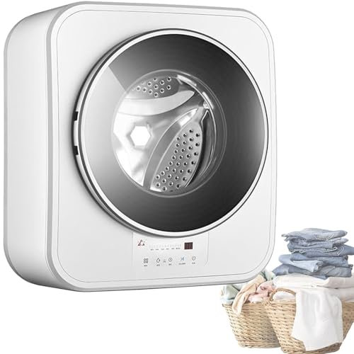 DPQYJPP Lavadora pequeña con inversor de 3 kg, Totalmente automática, de Pared, con Tambor, para bebés, RV, Lavado y Secado Todo en uno, Lavado + Enjuague + deshidratación en Solo 15 Minutos