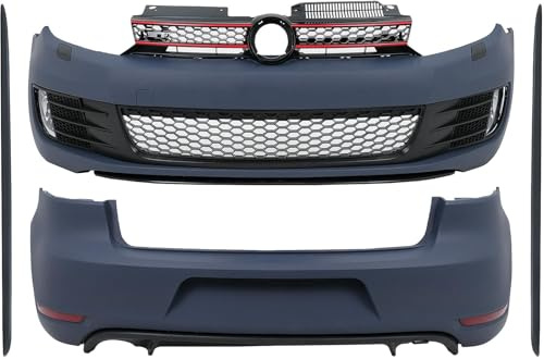 KITT CBVWG6GTICN Body Kit kompatibel mit Golf 6 2008-2013 Heckklappe GTI Design Stoßstange Gitter Seitenschweller