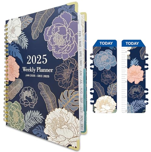UZSUZZ Terminplaner 2025, Kalender 2025 Buchkalender, Kalender A5, Planer 2025, Wochenplaner 2025 mit Innentasche, Terminkalender Buch 2025 - Doppeldrahtbindung, 12-Monate-Terminplaner, 2025 Tagebuch