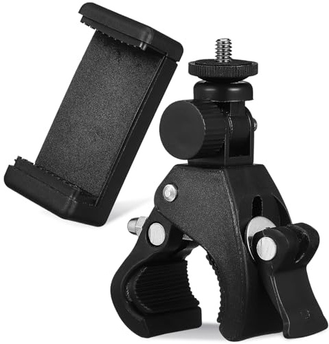 SHINEOFI Soporte Para Teléfono Con Pinza Para Soporte De Micrófono/Atril De Música Soporte Para Teléfono De Guitarra Con Abrazadera Fuerte Y Cabezal Ajustable