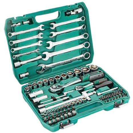 Set di Chiavi A Bussola Set di Chiavi Inglesi da 82 Pezzi, Set di Punte for Cacciavite A Cricchetto con Bussola Esagonale, Kit di Attrezzi con Custodia Utensili A Mano