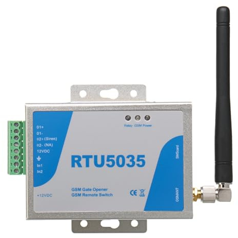Harewtwy Interruptor de Relé para Abridor de Portones GSM RTU5035, Control Remoto Inalámbrico con Aplicación para Abridor de Portones de Garaje, Antena Larga.