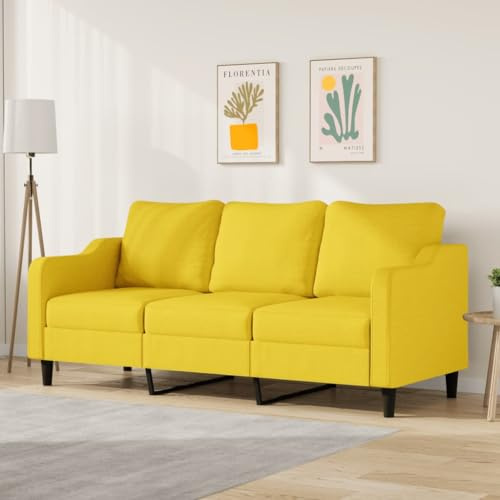 WEMYUFURN Dreisitzer Sofa Modern Grau – Strapazierfähiger Stoff, Robustes Metallgestell, Dicke Polsterung für Bequemes Sitzerlebnis, Atmungsaktiv und Langlebig, Stabiles Design