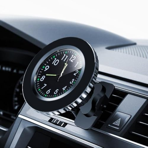 Gdfnmogo Car Mobile Phone Mount with Clock, 360-Degree Rotating & Foldable Bracket for Most Cars and SUVs, Fit, Black ABS Holder for Safe Driving(AIR OUTLET)