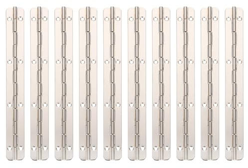 Alipis Bisagras para Gabinete de Hierro 150X10 MM 180° Color Níquel para Puertas y Ventanas Juego de 10 Unidades Resistentes Oxidación Accesorios Duraderos para Muebles y Maletas