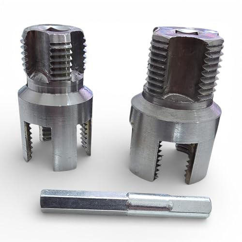 Topolenashop 2 Pezzi Filettatore PPR per Tubi Idraulici 1/2 e 3/4 Pollice – Attrezzo in Metallo per Filettatura Interna ed Esterna, Utilizzabile a Mano o con Trapano Elettrico 82289