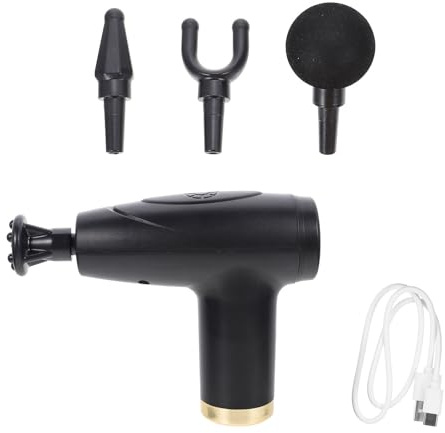 PENIKOKO Appareil de Massage Électrique à Percussion Portatif pour Tissus Profonds, Mini Masseur Corporel Noir Écran Lcd, Outil de Massage pour Dos et Nuque, Usage Domestique et Voyage