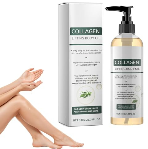Huile Corporelle Liftante au Collagène Huile de Corps Raffermissante pour la Peau Hydratation et Nutrition Intenses, Atténue Visiblement les Ridules et Illumine le Teint,100ml