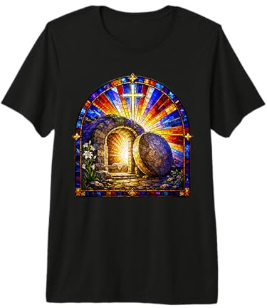 Resurrección Tumba Vacía Cruz Catedral Mosaico Arte Fe Camiseta Premium