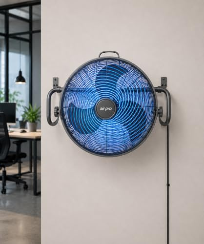 Air Pro 20” Wall Fan Cooling Fan That’s Wall Mounted - Electric Fan 3 Speeds Oscillating Metal Fan for Wall or Floor Fan for Home or Commercial Use Fan For Office, Shops, Gyms, Kitchens, Schools